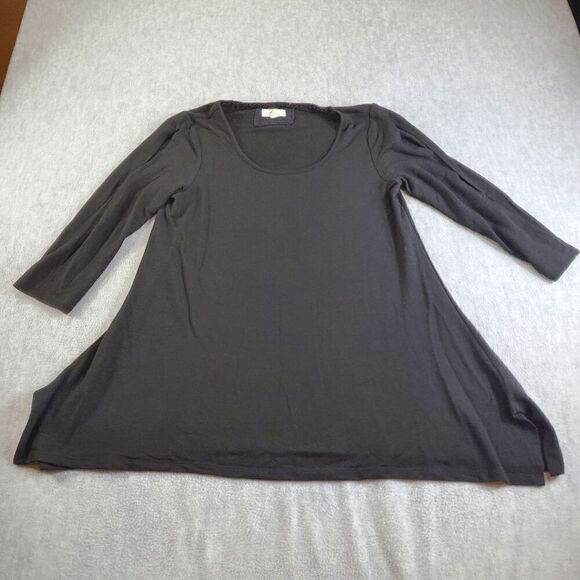 Cupio Top Womens Medium Black Loose Fit Soft Long Sleeve Shirt - Picture 1 of 8